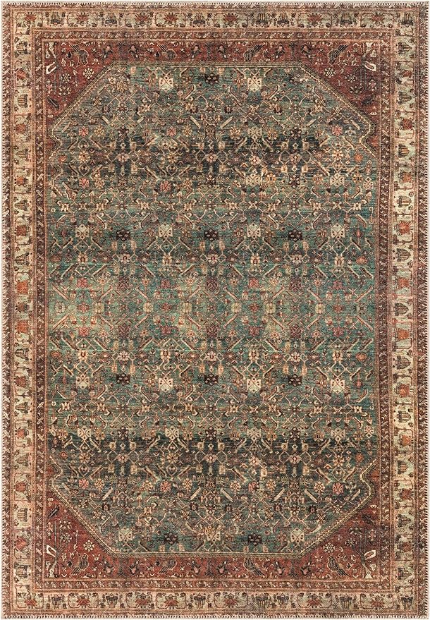 Keen Home Design 9x12 Rug - Machine Washable Area Rug with Non-Slip Backing, Ideal for Living Room, Dining Room, Bedroom - Vintage, Easy Clean, Durable, Low Pile Rug - (9' x 12')-Ruum Studio Home