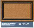 Barnyard Designs Natural Coco Coir Heavy Duty Backing Doormat - Large Cute Non-Slip Front Door Welcome Mat for Outside Entrance or Porch Entry, Brown (30x48, Border)-Ruum Studio Home