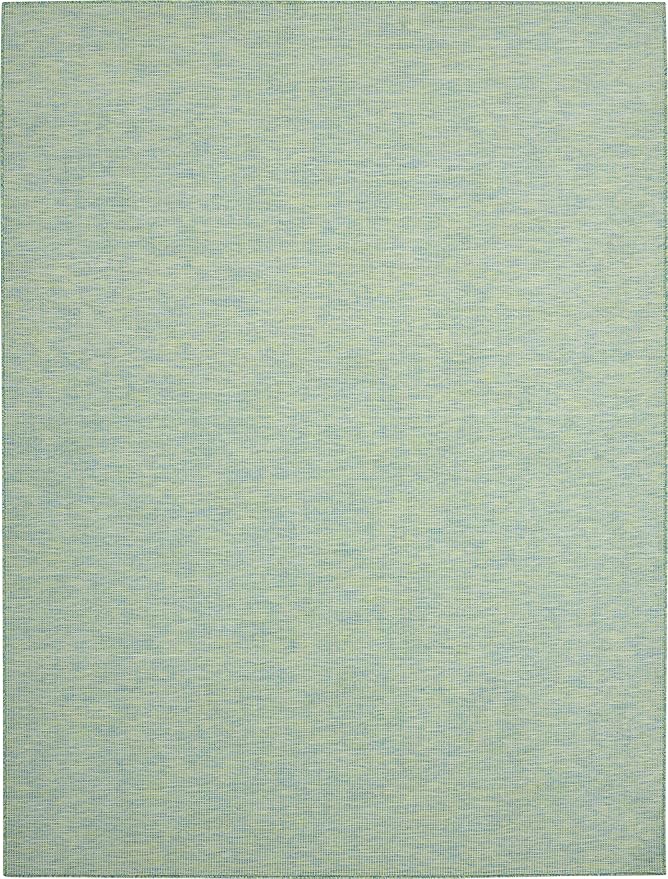 Nourison Positano Indoor/Outdoor Blue/Green 8' x 10' Area Rug, Easy Cleaning, Non Shedding, Bed Room, Living Room, Dining Room, Backyard, Deck, Patio (8x10)-Ruum Studio Home