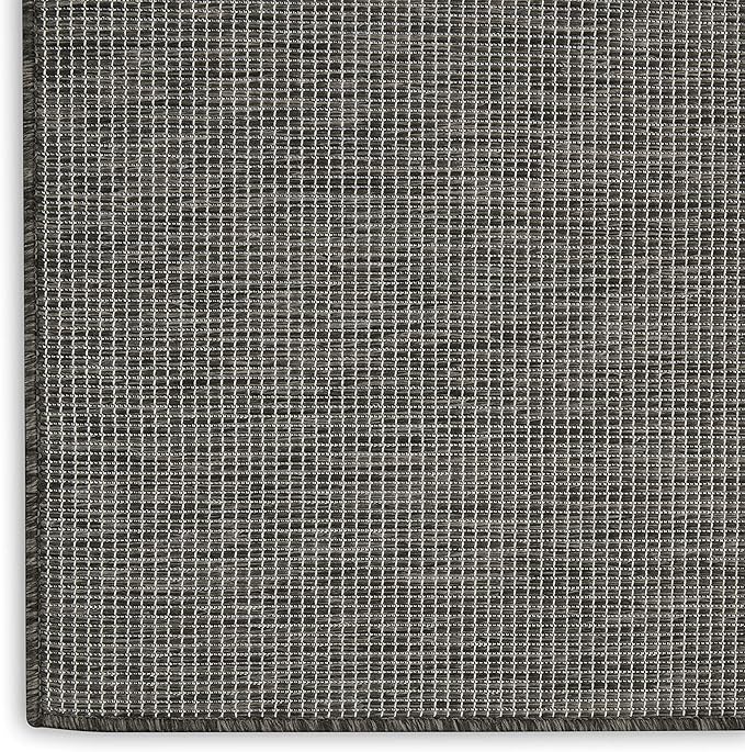 Nourison Home Positano 8' Runner Charcoal Fabric Modern Area Rug (8' Runner)-Ruum Studio Home