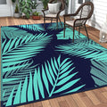 GENIMO Outdoor Rug 6' x 9' Waterproof for Patios Clearance, Reversible Outdoor Plastic Straw Camping Rug Carpet, Large Area Rugs Mats for RV, Camper, Deck, Balcony, Porch, Beach, Navy Blue&Jade Green-Ruum Studio Home
