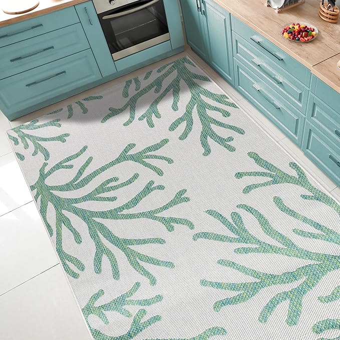 Keen Home Design Terrace Outdoor Throw Rug - 3x5 Washable Indoor/Outdoor Rug for Patio, Kitchen, Balcony, Beach, Garden, Deck and Porch, Size: 3'x5'-Ruum Studio Home