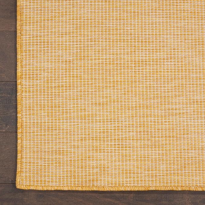 Nourison Positano Indoor-Outdoor Yellow 8' x 10' Area Rug, Easy Cleaning, Non Shedding, Bed Room, Living Room, Dining Room, Backyard, Deck, Patio (8x10)-Ruum Studio Home