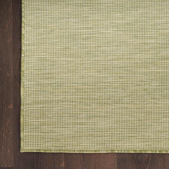 Nourison Home Positano Indoor/Outdoor Green 9' x 12' Area Rug, Easy Cleaning, Non Shedding, Bed Room, Living Room, Dining Room, Backyard, Deck, Patio (9x12)-Ruum Studio Home
