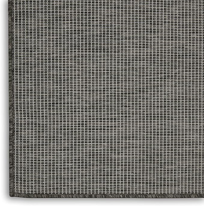 Nourison Positano Indoor-Outdoor Charcoal 4' x 6' Area Rug, Easy Cleaning, Non Shedding, Bed Room, Living Room, Dining Room, Backyard, Deck, Patio (4x6)-Ruum Studio Home