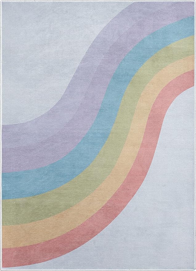 Well Woven Kids Rugs Rainbow 9'10" x 13' Multi Color Modern Flat-Weave Playroom Area Rug-Ruum Studio Home