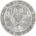 Unique Loom Rosso Collection Vintage, Traditional, Bohemian, Geometric, Distressed, Southwestern Area Rug, 8' 0" x 8' 0", Gray/Ivory-Ruum Studio Home