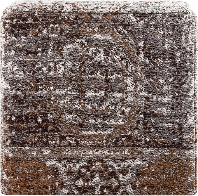 Mark&Day Pouf Ottoman, Kaltenleutgeben Traditional Camel Cube Pouf Foot Rest for Living Room, Bedroom and Boho Home Decor (18"x18"x18")-Ruum Studio Home