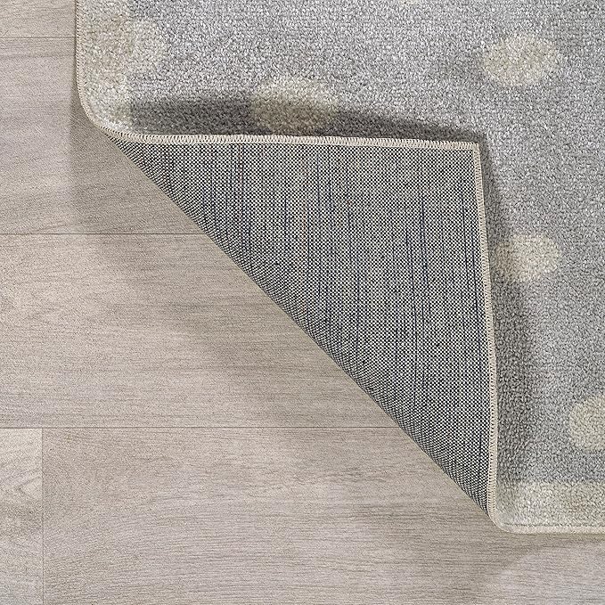 JONATHAN Y Machine-Washable Gray/Ivory/Yellow Indoor Area Rug, 8x10, Minha Rainbow Dots, Kids & Novelty, Casual, Classic, Bedroom, Kitchen, Living Room, Easy-Cleaning, Non-Shedding (KDW102A-8)-Ruum Studio Home