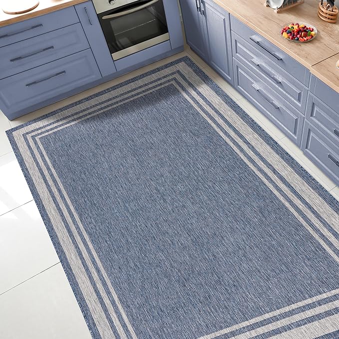 Keen Home Design Terrace Outdoor Area Rug - 6x9 Washable Indoor/Outdoor Rug for Patio, Kitchen, Balcony, Beach, Garden, Deck and Porch, Size: 6'x8'10"-Ruum Studio Home