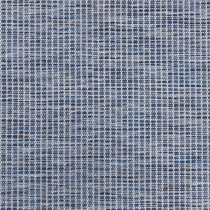 Nourison Home Positano Indoor/Outdoor Navy Blue 6' x Round Area Rug, Easy Cleaning, Non Shedding, Bed Room, Living Room, Dining Room, Backyard, Deck, Patio (6 Round)-Ruum Studio Home