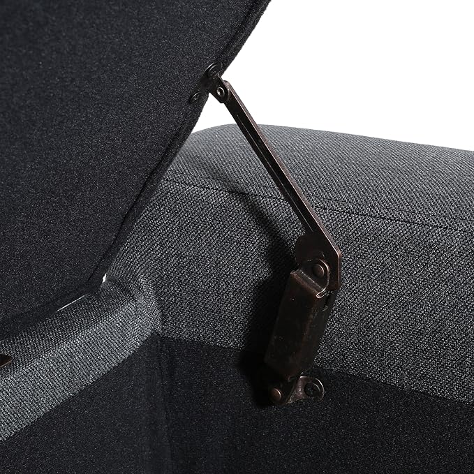 Christopher Knight Home Hikaru Fabric Storage Ottoman, Dark Grey Dimensions: 20.50”D x 51.00”W x 17.00”H-Ruum Studio Home