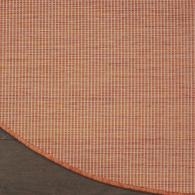 Nourison Positano Indoor/Outdoor Terracotta 6' x Round Area Rug, Easy Cleaning, Non Shedding, Bed Room, Living Room, Dining Room, Backyard, Deck, Patio (6 Round)-Ruum Studio Home