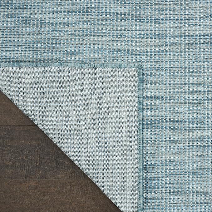 Nourison Positano Indoor-Outdoor Aqua 4' x 6' Area Rug, Easy Cleaning, Non Shedding, Bed Room, Living Room, Dining Room, Backyard, Deck, Patio (4x6)-Ruum Studio Home