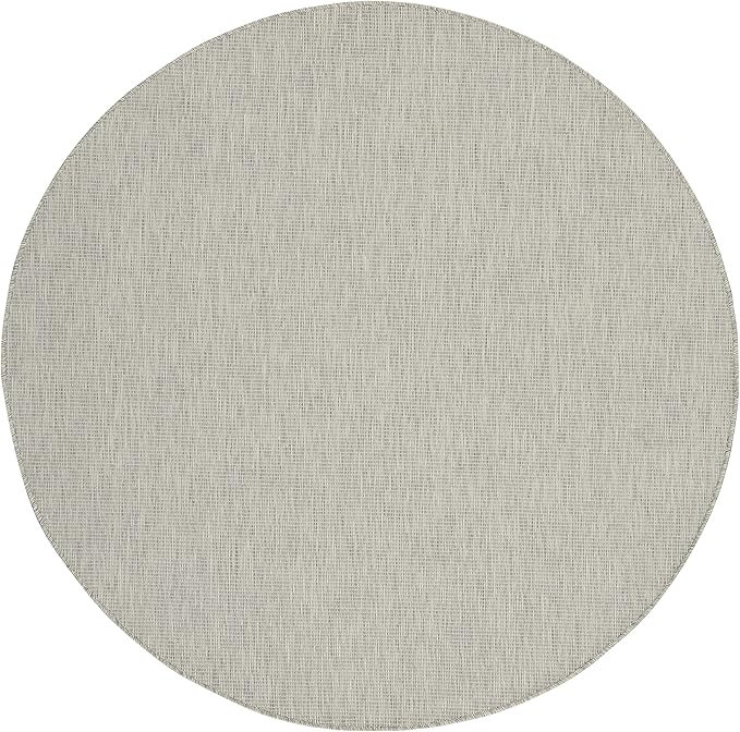 Nourison Home Positano 8' x Round Light Gray Fabric Modern Area Rug (8' Round)-Ruum Studio Home