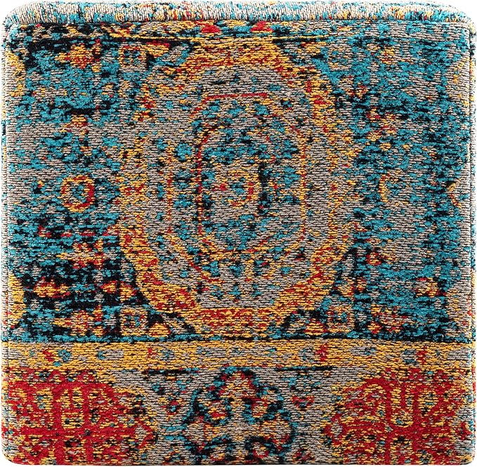 Mark&Day Pouf Ottoman, Kaltenleutgeben Traditional Saffron Cube Pouf Foot Rest for Living Room, Bedroom and Boho Home Decor (18"x18"x18")-Ruum Studio Home