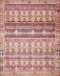 Loloi Layla Collection LAY-15 Magenta/Multi 2'-6" x 9'-6" .13" Thick Runner Rug, Soft, Durable, Vintage Inspired, Distressed, Low Pile, Non-Shedding, Easy Clean, Printed, Living Room Rug-Ruum Studio Home