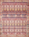 Loloi Layla Collection LAY-15 Magenta/Multi 3'-6" x 5'-6" .13" Thick Accent Rug, Soft, Durable, Vintage Inspired, Distressed, Low Pile, Non-Shedding, Easy Clean, Printed, Living Room Rug-Ruum Studio Home