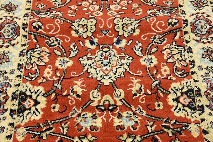 Unique Loom Sialk Hill Collection Area Rug - Washington (3' x 16' 5" Runner Terracotta/Cream)-Ruum Studio Home