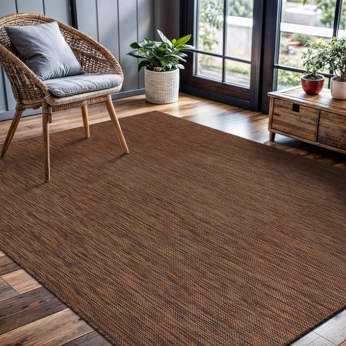 CAMILSON Outdoor Rug 5x7 Modern Area Rugs for Indoor and Outdoor Patios and Porches - Waterproof, Washable, Non-Shedding, Easy-to-Clean Outside Carpet (5 x 7, Solid - Gold)-Ruum Studio Home