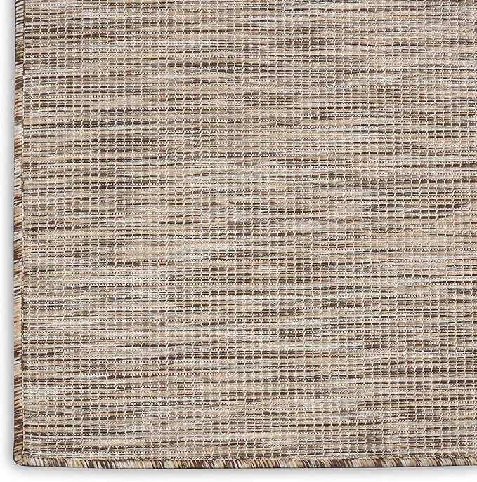 Nourison Positano Indoor/Outdoor Beige 6' x Round Area Rug, Easy Cleaning, Non Shedding, Bed Room, Living Room, Dining Room, Backyard, Deck, Patio (6 Round)-Ruum Studio Home