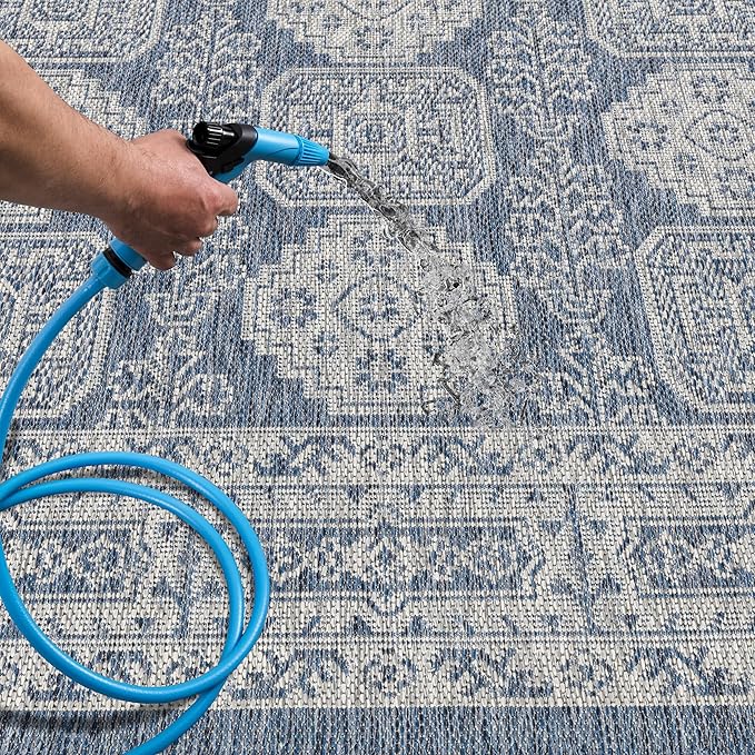 Keen Home Design Terrace Outdoor Area Rug - 6x9 Washable Indoor/Outdoor Rug for Patio, Kitchen, Balcony, Beach, Garden, Deck and Porch, Size: 6'x8'10"-Ruum Studio Home