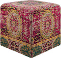 Mark&Day Pouf Ottoman, Kaltenleutgeben Traditional Bright Pink Cube Pouf Foot Rest for Living Room, Bedroom and Boho Home Decor (18"x18"x18")-Ruum Studio Home