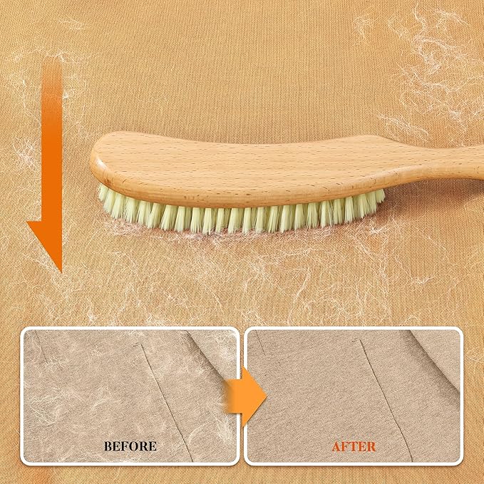 BFWood Clothes Brush - Bristle Lint Brush for Suits, Cashmere, Wool, Velvet, Suede and Pet Hair - Large Beech Wood Handle-Ruum Studio Home