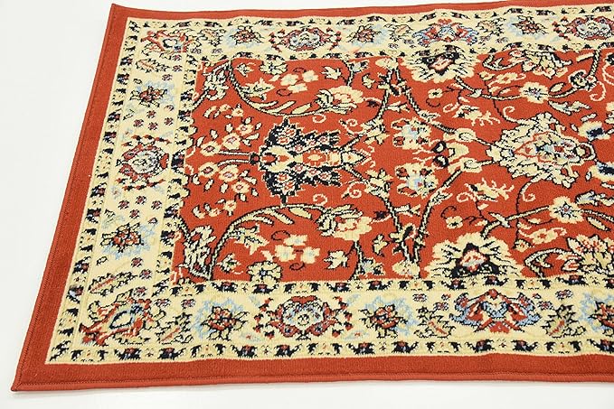 Unique Loom Sialk Hill Collection Area Rug - Washington (3' x 16' 5" Runner Terracotta/Cream)-Ruum Studio Home