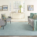 Nourison Home Positano Indoor/Outdoor Aqua 2'2" x 12' Area Rug, Easy Cleaning, Non Shedding, Bed Room, Living Room, Dining Room, Backyard, Deck, Patio (2x12)-Ruum Studio Home