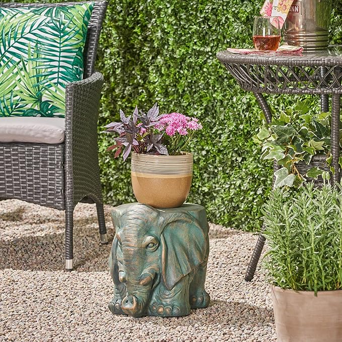 Christopher Knight Home Salome Elephant Garden Stool, Copper Patina-Ruum Studio Home