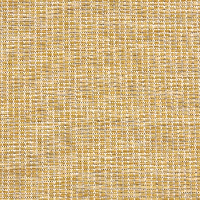 Nourison Positano Indoor/Outdoor Yellow 6' x Round Area Rug, Easy Cleaning, Non Shedding, Bed Room, Living Room, Dining Room, Backyard, Deck, Patio (6 Round)-Ruum Studio Home