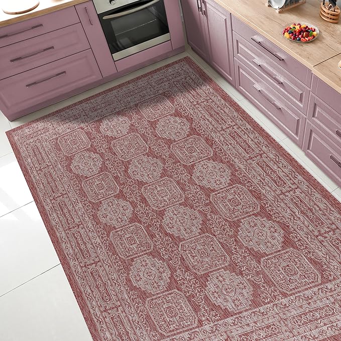 Keen Home Design Terrace Outdoor Area Rug - 5x8 Washable Indoor/Outdoor Rug for Patio, Kitchen, Balcony, Beach, Garden, Deck and Porch, Size: 5'3"x7'7"-Ruum Studio Home