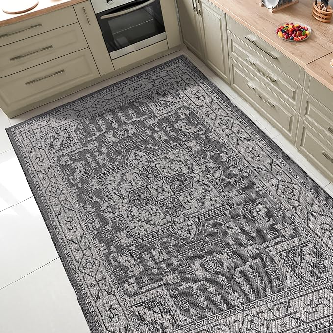 Keen Home Design Terrace Outdoor Area Rug - 6x9 Washable Indoor/Outdoor Rug for Patio, Kitchen, Balcony, Beach, Garden, Deck and Porch, Size: 6'x8'10"-Ruum Studio Home