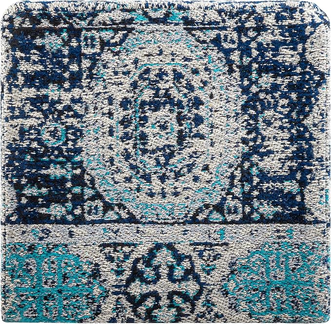 Mark&Day Pouf Ottoman, Kaltenleutgeben Traditional Teal Cube Pouf Foot Rest for Living Room, Bedroom and Boho Home Decor (18"x18"x18")-Ruum Studio Home