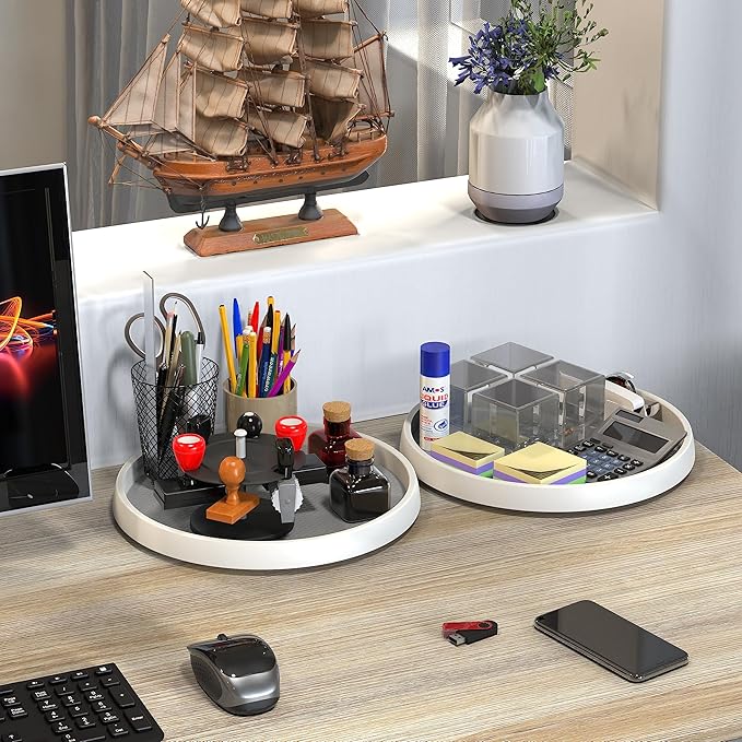 Simple Houseware 12-Inch Lazy Susan Spice Organizer Rotating Tray, 5-Pack-Ruum Studio Home