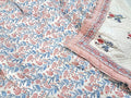 Twin Size Rose Pink Cotton Throw Blanket – 60x90 Hand Block Printed Lightweight Quilt – Soft Bedspread for Couch, Sofa & Bed – Cozy All-Season Boho Floral Blanket – Handmade in India-Ruum Studio Home