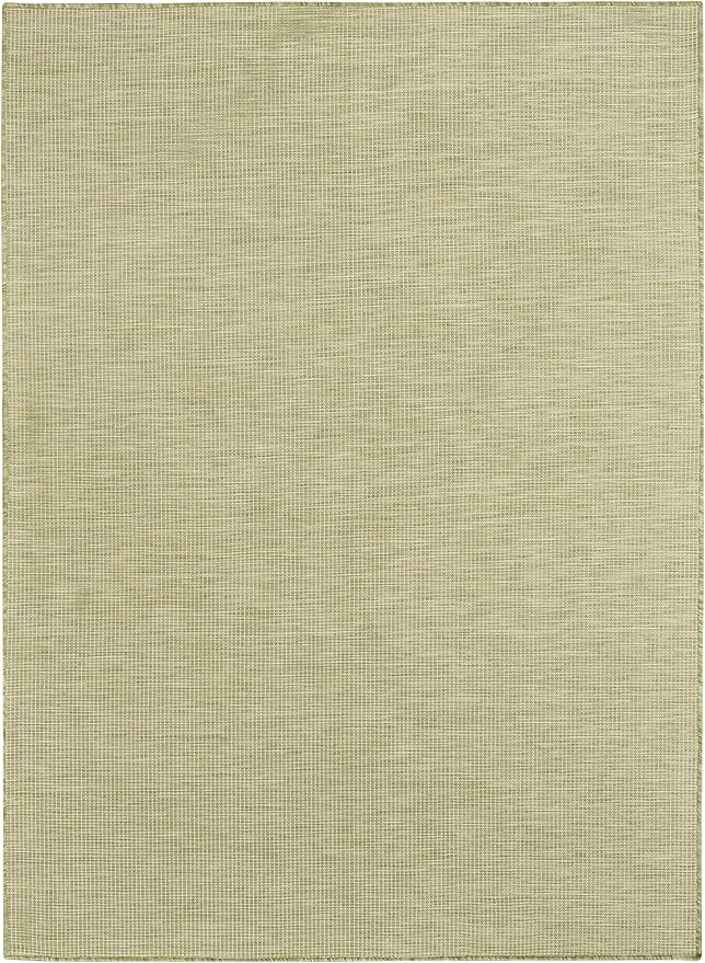 Nourison Home Positano Indoor/Outdoor Green 5' x 7' Area Rug, Easy Cleaning, Non Shedding, Bed Room, Living Room, Dining Room, Backyard, Deck, Patio (5x7)-Ruum Studio Home