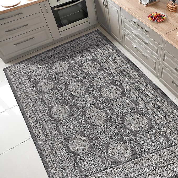 Keen Home Design Terrace Outdoor Area Rug - 6x9 Washable Indoor/Outdoor Rug for Patio, Kitchen, Balcony, Beach, Garden, Deck and Porch, Size: 6'x8'10"-Ruum Studio Home