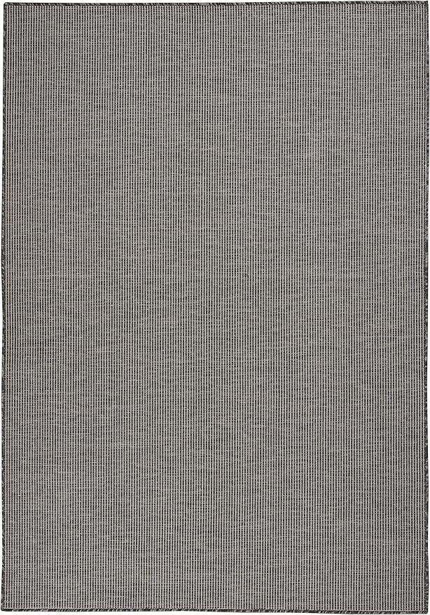 Nourison Positano Indoor-Outdoor Charcoal 4' x 6' Area Rug, Easy Cleaning, Non Shedding, Bed Room, Living Room, Dining Room, Backyard, Deck, Patio (4x6)-Ruum Studio Home