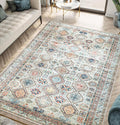 Keen Home Design 5x7 Rug - Machine Washable Area Rug with Non-Slip Backing, Ideal for Living Room, Dining Room, Bedroom - Vintage, Easy Clean, Durable, Low Pile Rug - (5' x 7')-Ruum Studio Home