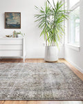 Loloi Layla Collection LAY-06 Taupe/Stone 9'-0" x 12'-0" .13" Thick Area Rug, Soft, Durable, Vintage Inspired, Distressed, Low Pile, Non-Shedding, Easy Clean, Printed, Living Room Rug-Ruum Studio Home