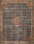 Loloi Layla Collection LAY-09 Cobalt Blue/Spice 5'-0" x 7'-6" .13" Thick Area Rug, Soft, Durable, Vintage Inspired, Distressed, Low Pile, Non-Shedding, Easy Clean, Printed, Living Room Rug-Ruum Studio Home