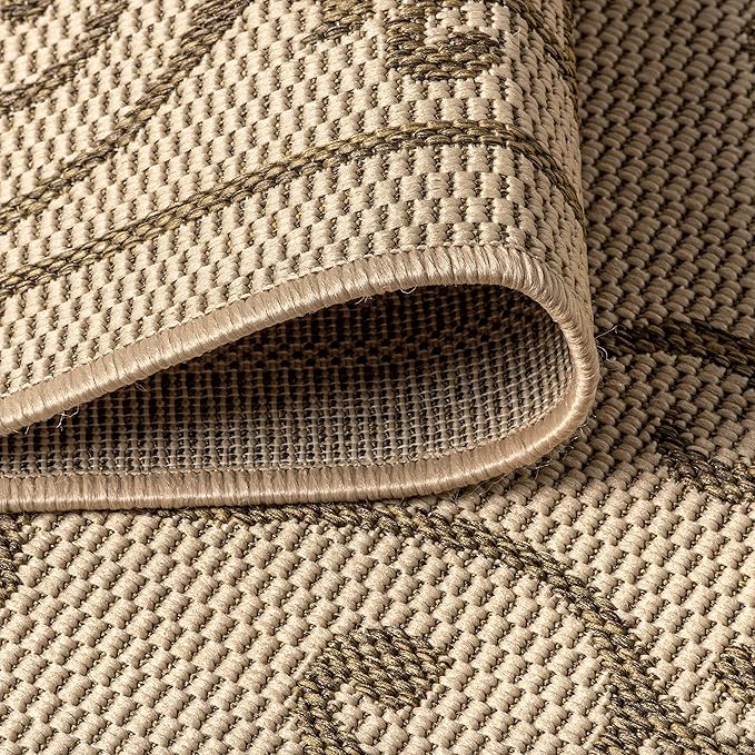 JONATHAN Y Vintage Filigree Indoor Outdoor Area Rug 10X14 Beige/Brown, Charleston Textured Weave for Backyard, Patio, Porch, Easy-Cleaning, High Traffic, Pet-Friendly, Non-Shedding (SMB106A-14)-Ruum Studio Home