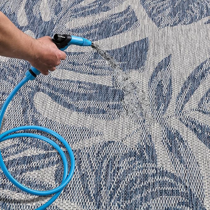 Keen Home Design Terrace Outdoor Area Rug - 6x9 Washable Indoor/Outdoor Rug for Patio, Kitchen, Balcony, Beach, Garden, Deck and Porch, Size: 6'x8'10"-Ruum Studio Home