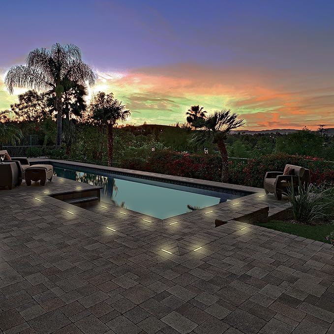 LUMENGY Paver Light Slim 0.5x4 Inch Glare-Free Steel Brick Lighting for Pavers, Walls, Driveway & Pathway Borders 2700K Warm White, Waterproof, Drive-Over Rated - 12V AC/DC-Ruum Studio Home