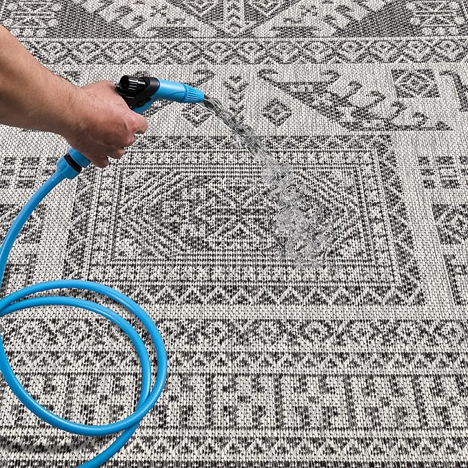 Keen Home Design Terrace Outdoor Area Rug - 6x9 Washable Indoor/Outdoor Rug for Patio, Kitchen, Balcony, Beach, Garden, Deck and Porch, Size: 6'x8'10"-Ruum Studio Home