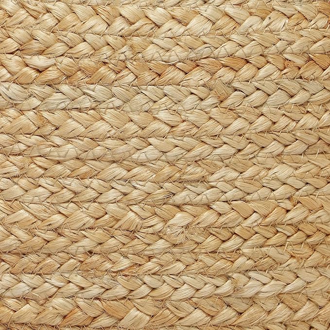 REDEARTH · Jute Circular Low Pouf Ottoman - Braided Pouffe Accent Sitting Round Footrest for Living Room, Bedroom, Nursery, kidsroom, Patio, Gym; 100% Jute (18"x18"x10"; Natural)-Ruum Studio Home