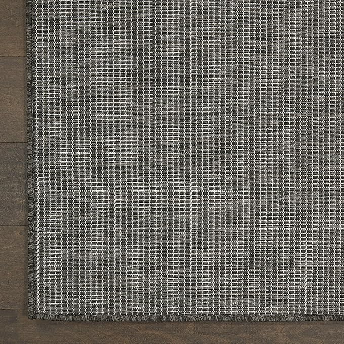 Nourison Positano Indoor-Outdoor Charcoal 4' x 6' Area Rug, Easy Cleaning, Non Shedding, Bed Room, Living Room, Dining Room, Backyard, Deck, Patio (4x6)-Ruum Studio Home