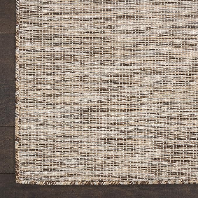 Nourison Positano Indoor/Outdoor Beige 2'2" x 10' Area Rug, Easy Cleaning, Non Shedding, Bed Room, Living Room, Dining Room, Backyard, Deck, Patio (2x10)-Ruum Studio Home